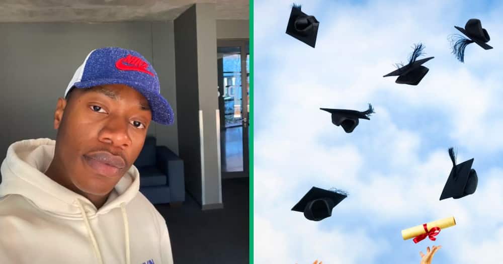 A TikTok video captured a University of Johannesburg student being celebrated by his friend during his graduation.