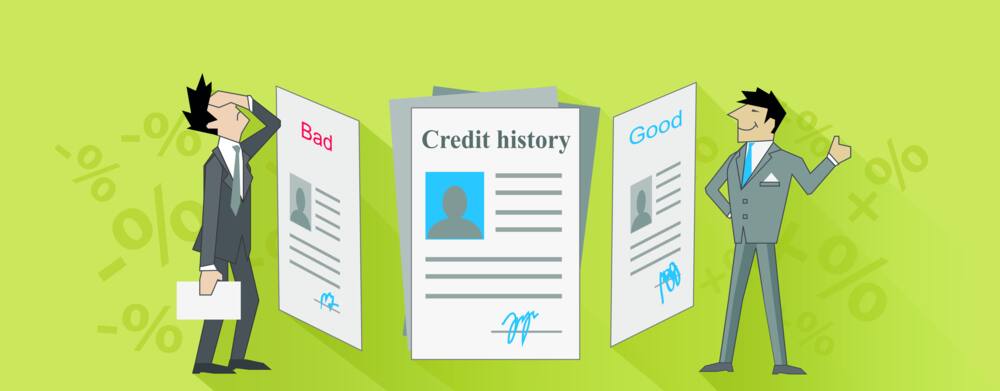 Good and bad credit score concept