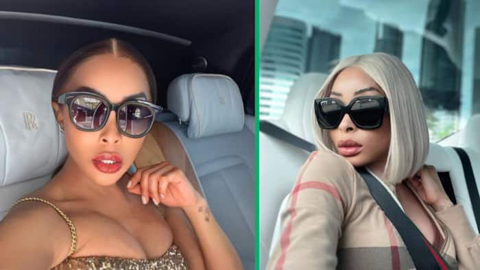 Netizens react to Khanyi Mbau's recent cute picture: "She's giving Michael Jackson after surgery"