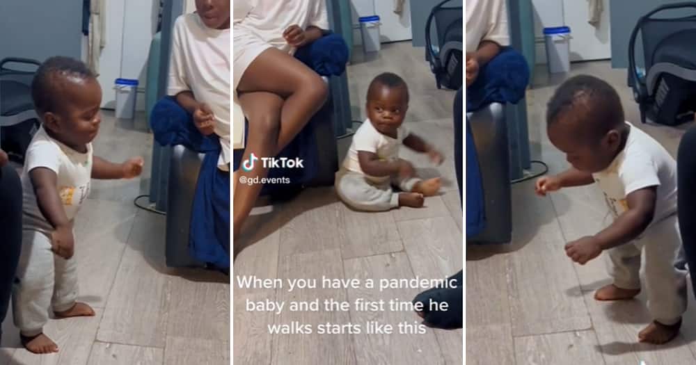 Cute TikTok pandemic baby standing