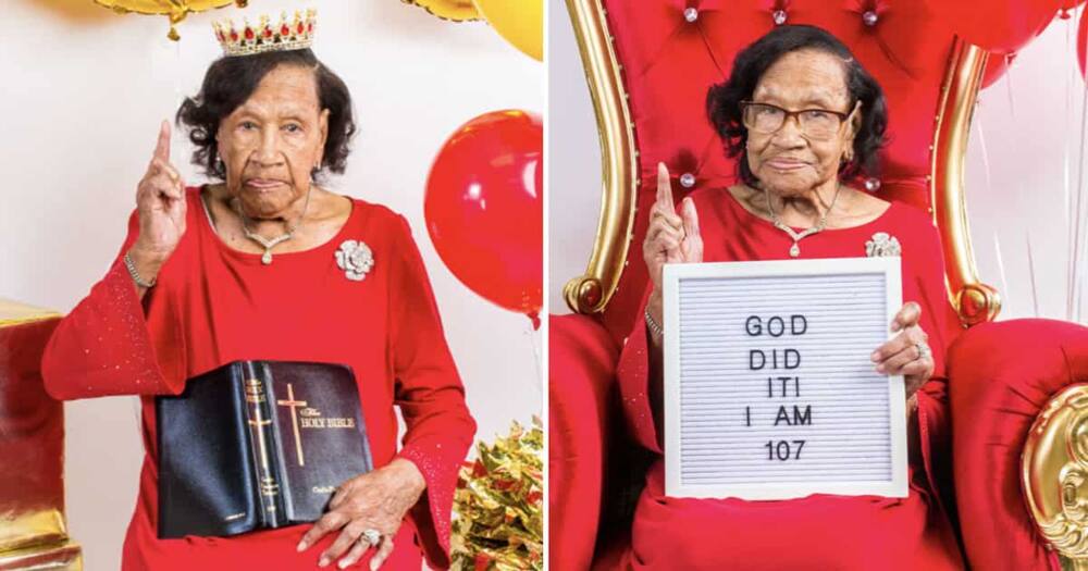 African-American woman marks 107th birthday.