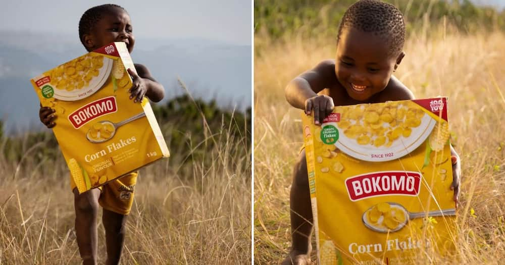 Girl holding a box of cornflakes