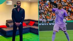 "This guy don break my heart": Video of Super Eagles keeper Stanley Nwabali kissing woman emerges
