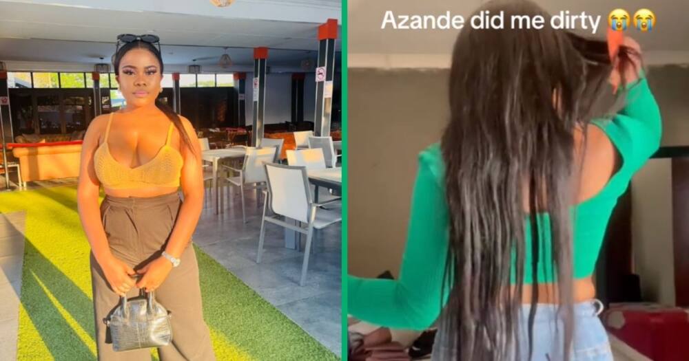 Woman shows her poor quality R3.5K wig