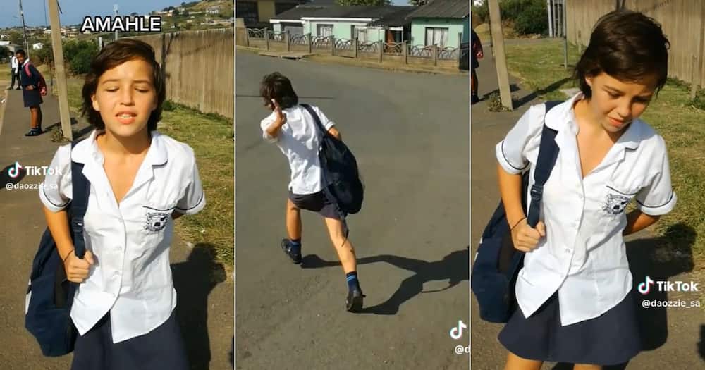 White South African girl in Durban township
