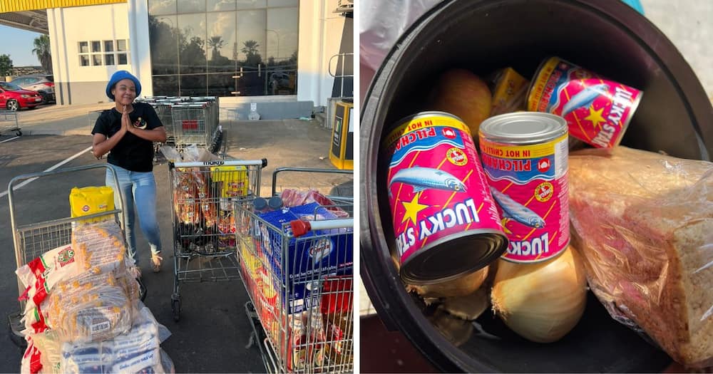 Mpho buys food for the poor