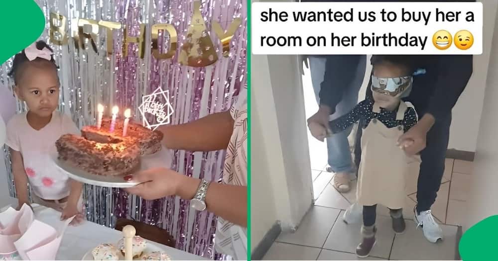 A three-year-old girl got a bedroom as a surprise birthday gift.