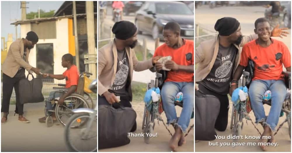 N100, N100k, Nigerian man, beggar in wheelchair
