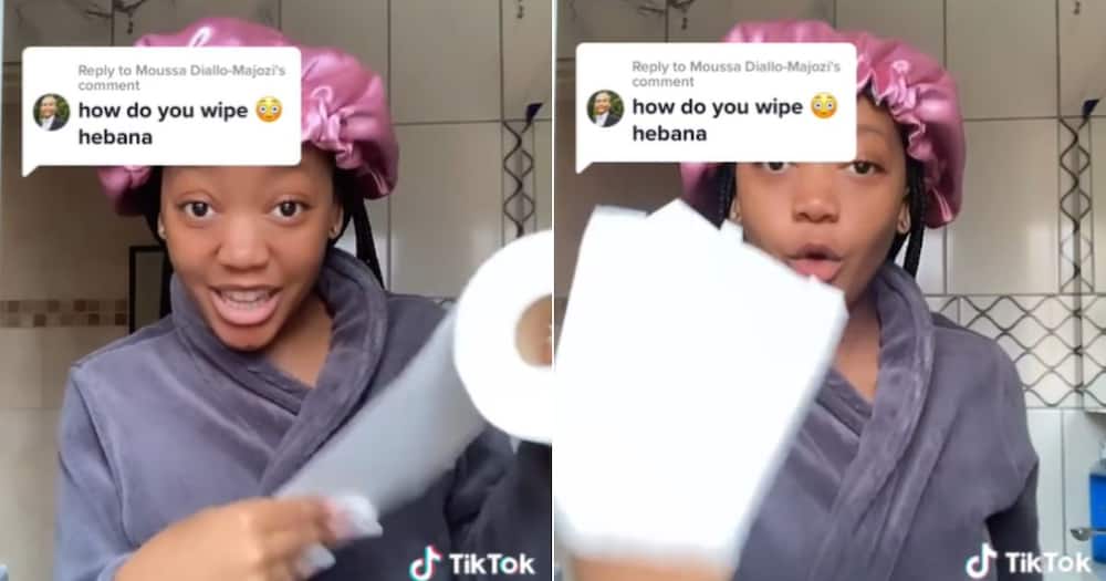Women with long nails shows how to wipe