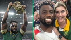 Rachel Kolisi sheds a tear as Siya Kolisi lifts RWC trophy, SA moved by Springboks captain's supportive wife