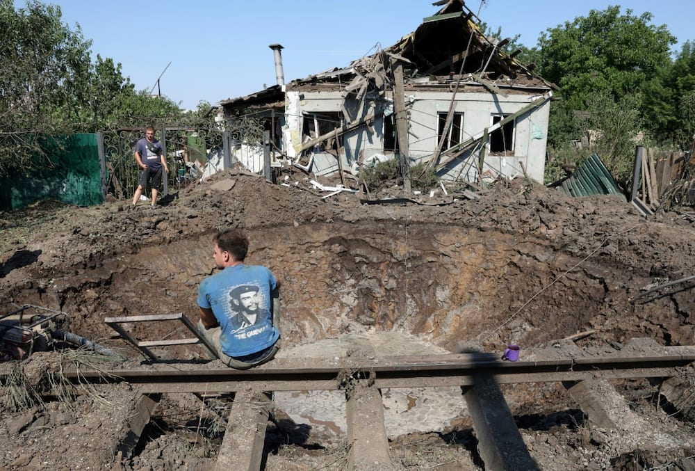 The strike on what was an industrial hub in the Soviet era left a huge crater in the town captured by Russia-backed separatists in 2014 but later retaken by Kyiv's troops