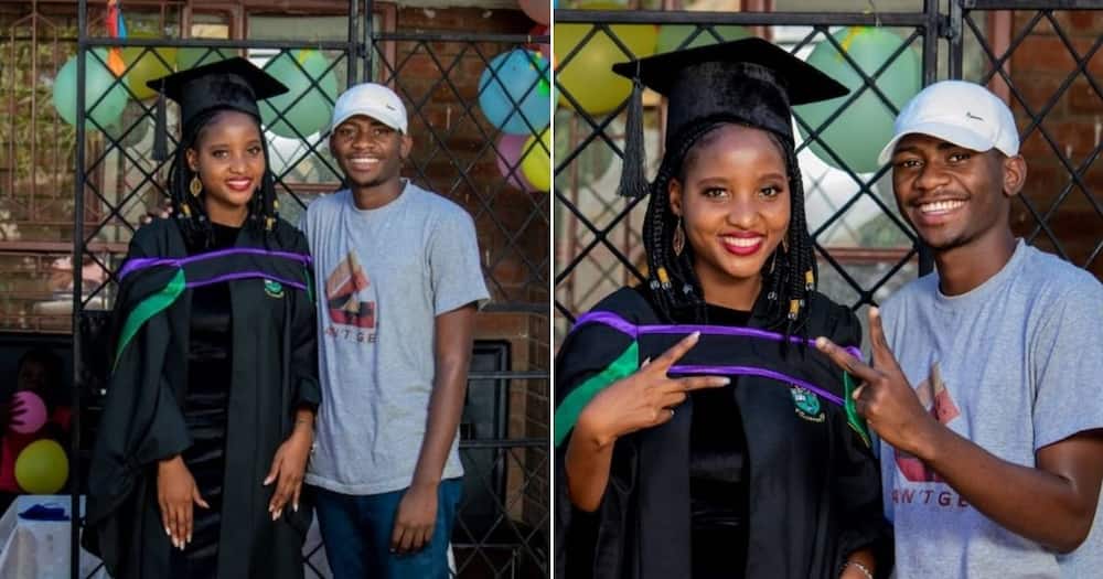 Man posts snaps of mom on graduation, Mzansi doesn't believe him