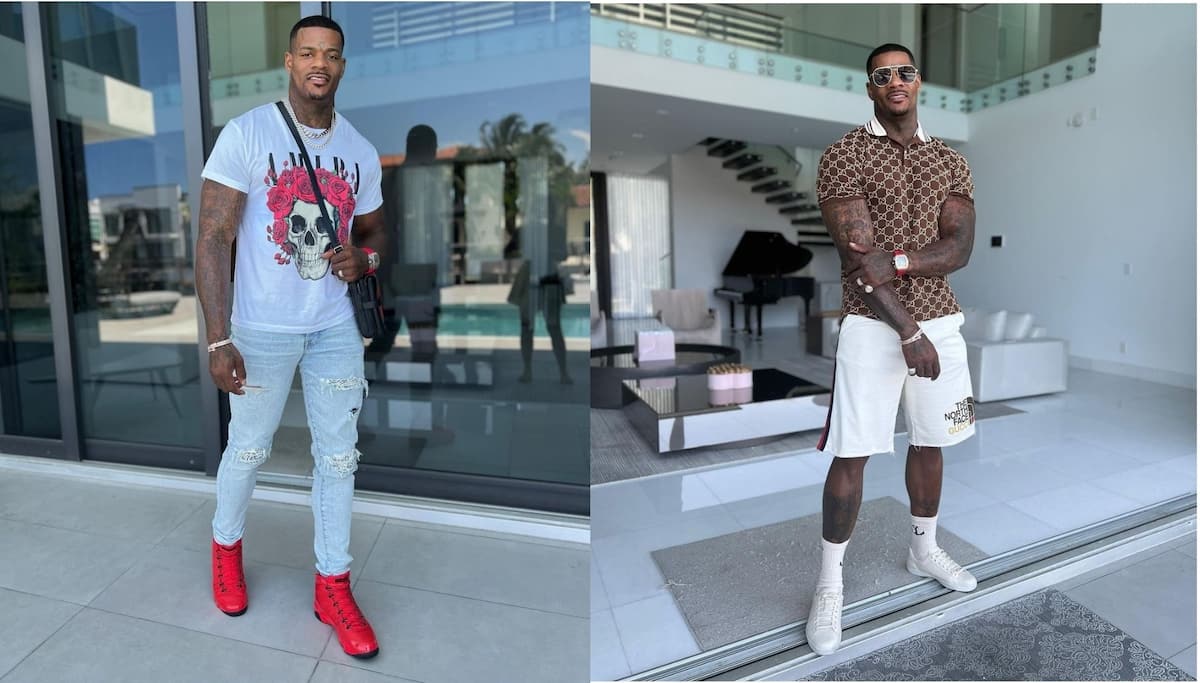 moneybagg yo lv trainer sneaker outfit