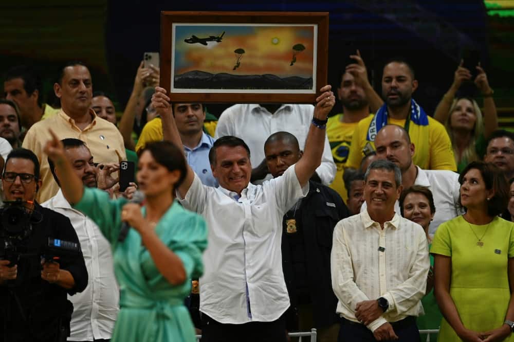 Brazilian President Jair Bolsonaro is nominated as his Liberal Party's candidate for re-election at the Maracanazinho gymnasium in Rio de Janeiro on July 24, 2022
