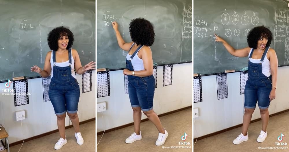 A gorgeous teacher goes viral for mathematics division lesson