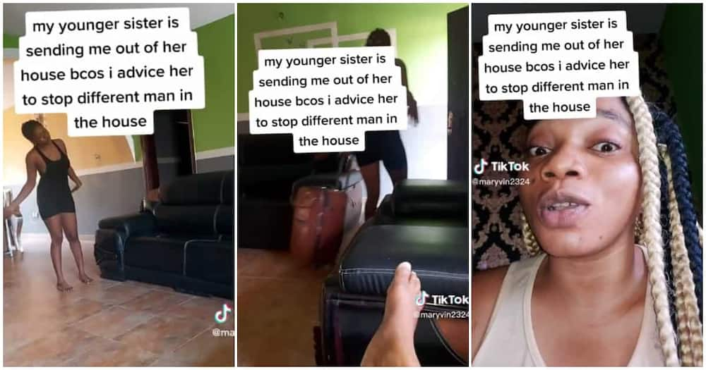 Just Leave Video As Nigerian Lady Throws Elder Sister Out Of Her House For Advising Her About 