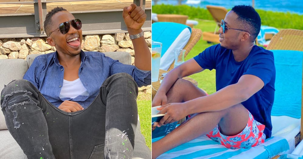 Andile Ncube shares pic, Mzansi notices booze in the background