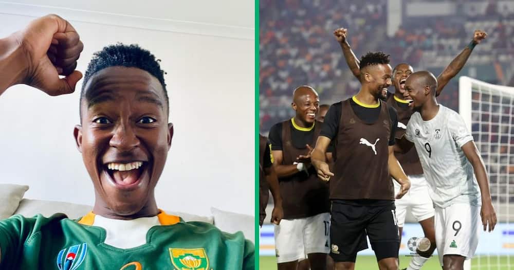 Katlego Maboe reacted to Bafana Bafana's win against Morocco