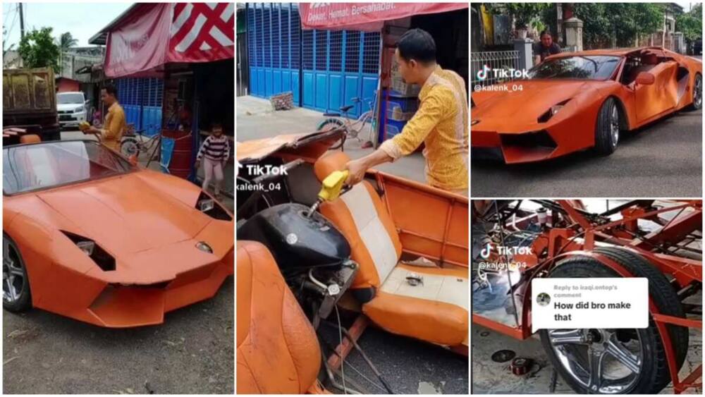 Creative man made car/Lamborghini replica.