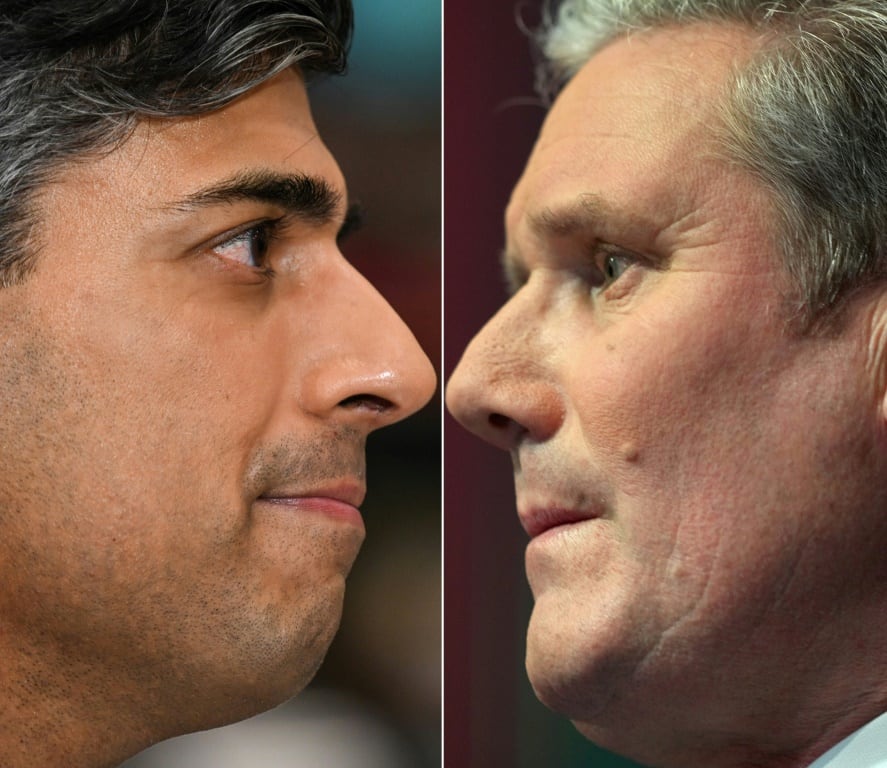 Conservative leader Rishi Sunak (L) and his Labour counterpart Keir Starmer (R) are courting voters on the platform