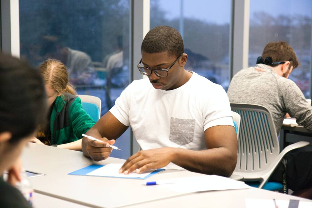 Students in a library