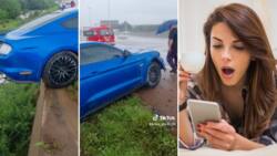 SA stunned as Mustang driver narrowly escapes horrible crash, car almost fell into ditch: "So lucky"