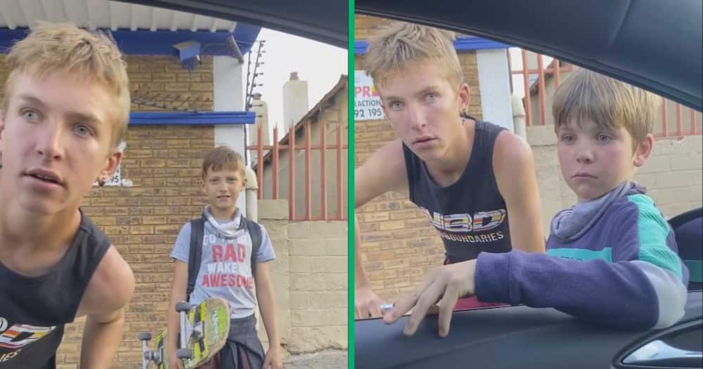 A man gave out cash to three boys in a Facebook video.