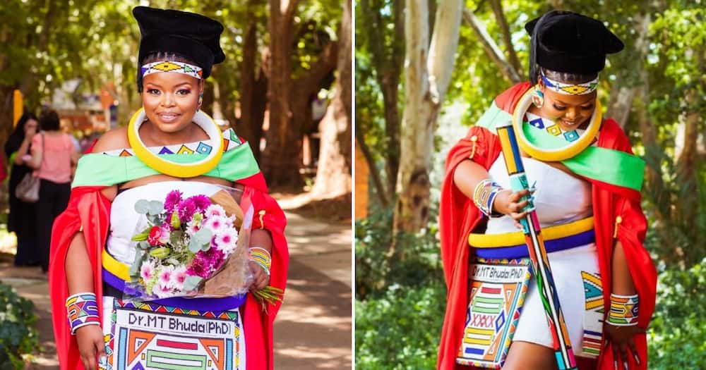 The lovely doctor looked great in her traditional Ndebele attire