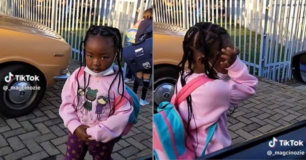 Little girl thinks twice before going back to school