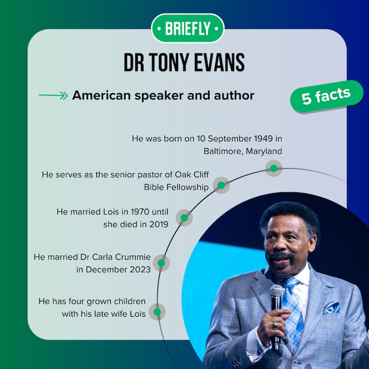 Who is Dr Tony Evans' new wife? Meet Dr Carla Crummie - Briefly.co.za