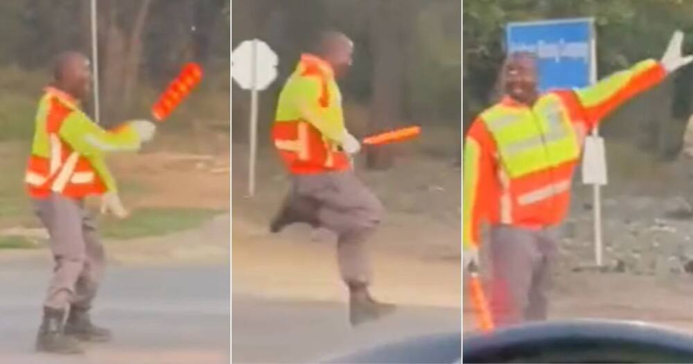 Police officer, traffic officer, traffic controller, dancing traffic cop