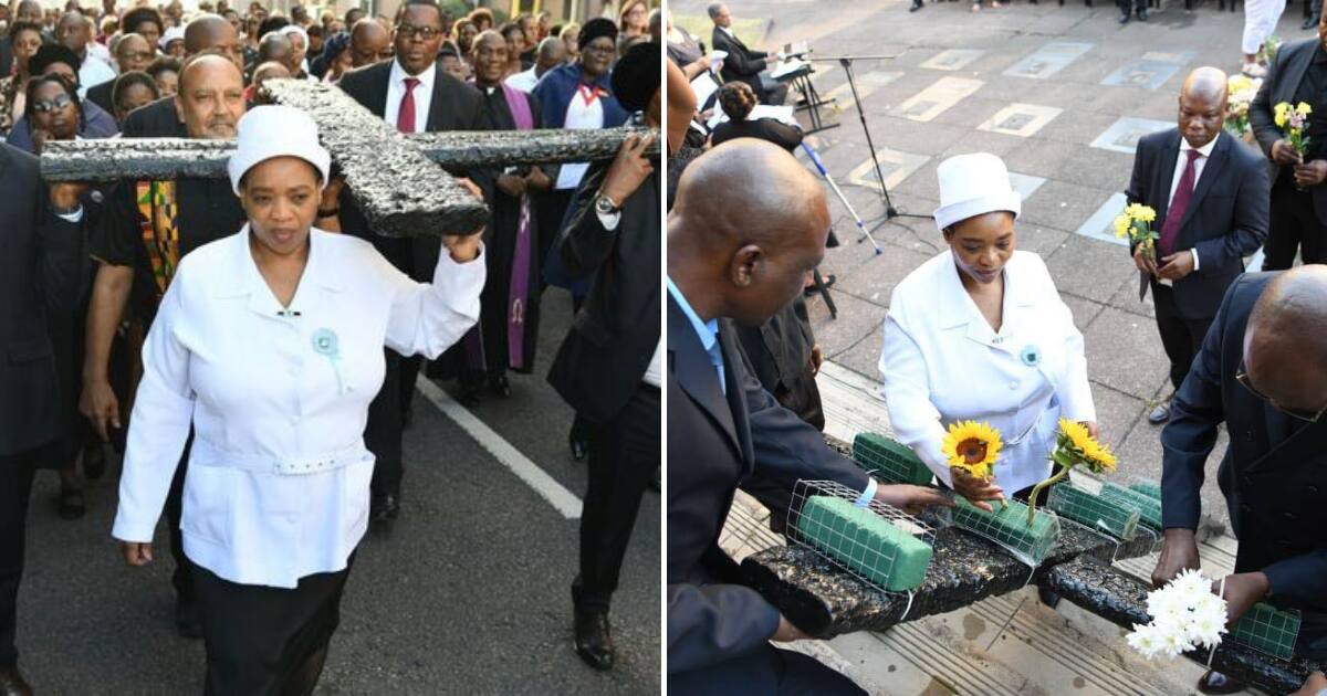 KZN Premier Nomusa Dube-Ncube Carries Cross To Durban City Hall As Part ...