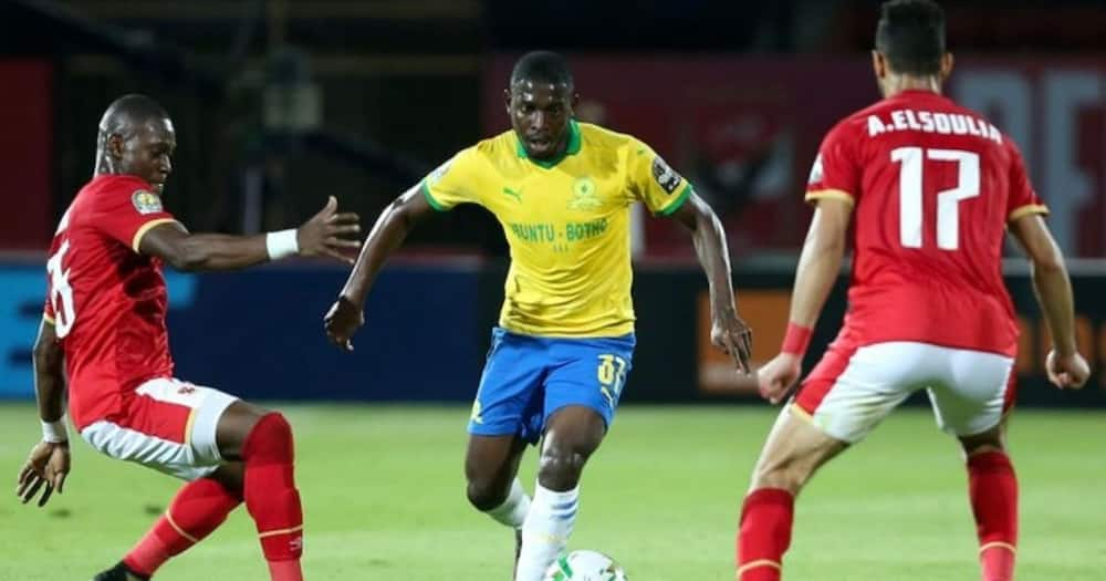 Mamelodi Sundowns coach Manqoba Mngqithi believes his team was better than Al Ahly in Egypt. Image: @Masandawana/Twitter