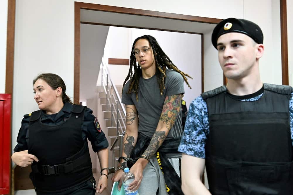 US WNBA basketball superstar Brittney Griner arrives to a hearing at the Khimki Court, outside Moscow on June 27, 2022