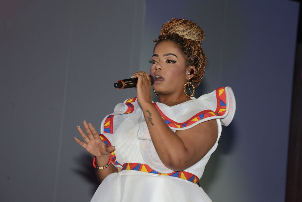 Singer Shekhinah performs at the Mandela 100 Global Citizen Festival