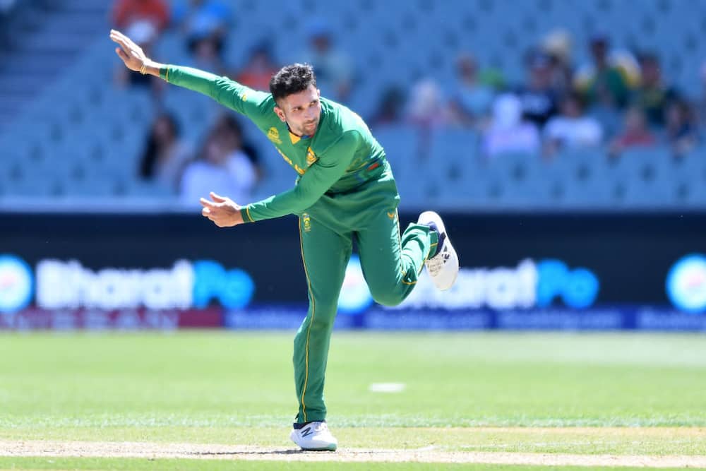 Keshav Maharaj during the T20 World Cup match between South Africa and Netherlands at Adelaide Oval in November 2022.