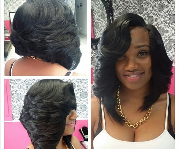 Feathered bob natural hair sale