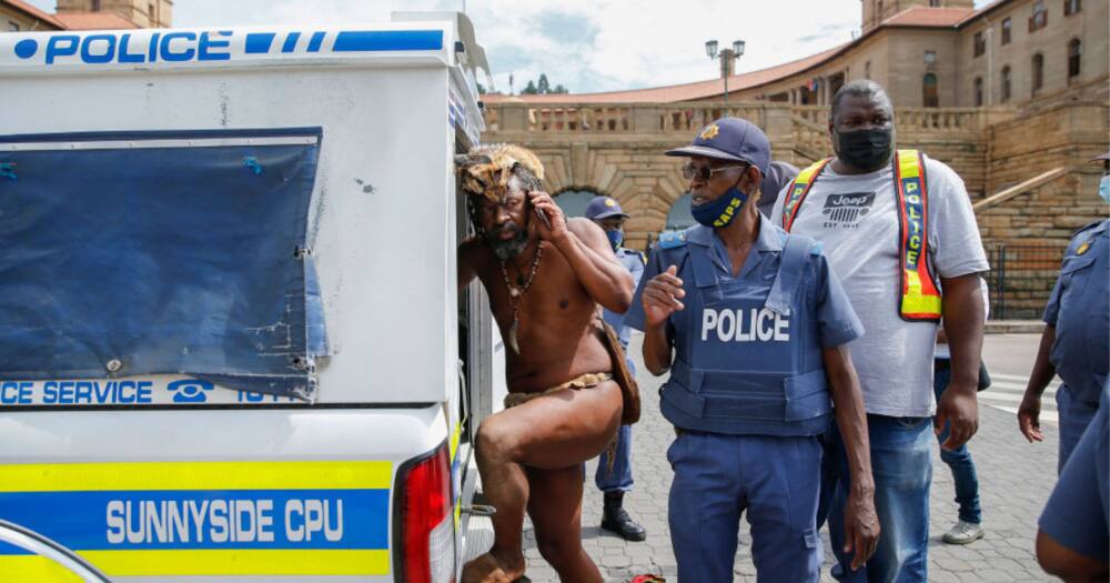 King Khoisan SA, South African Police Service, SAPS, Union Buildings, Tshwane, Cannabis, Nelson Mandela, Statue, Dagga, Arrest, Pretoria Magistrate's Court