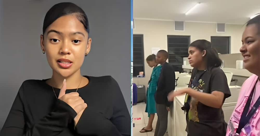 A TikTok video shows university students in a laundry room till 2 am.