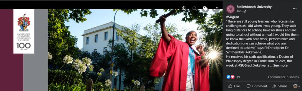 Stellenbosch University, Simthembile Xeketwana, South Africa