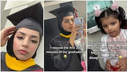 "They said I can't go inside": Mum stopped from going in for her graduation with her baby, she cries in video