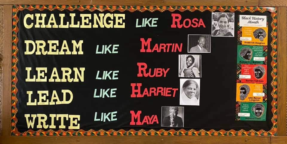 Black History Month bulletin board ideas for middle school