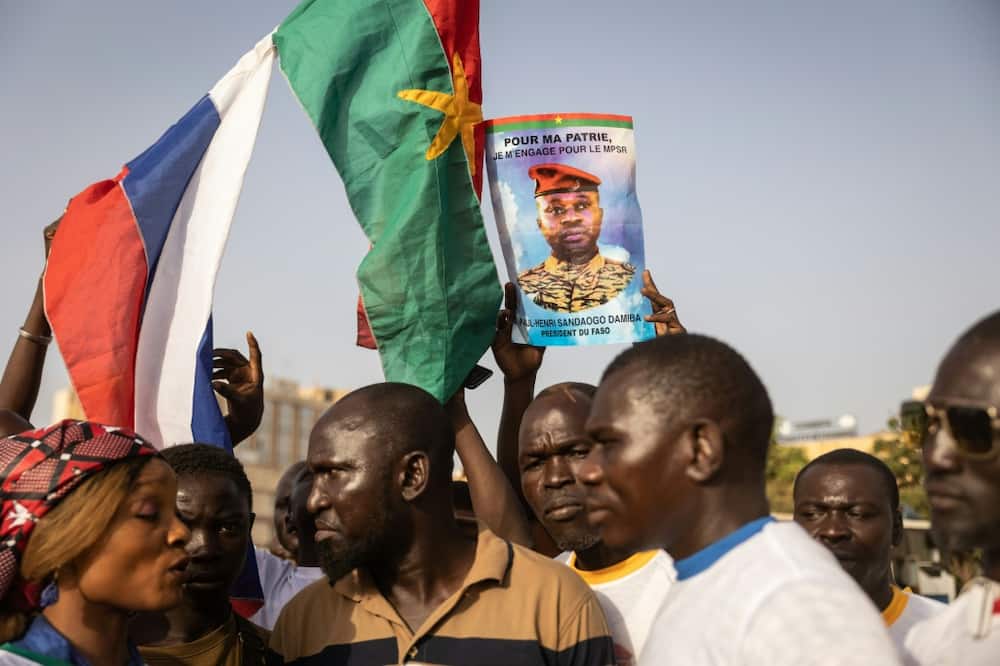 Support: The military takeover in January was greeted enthusiastically by many Burkinabe