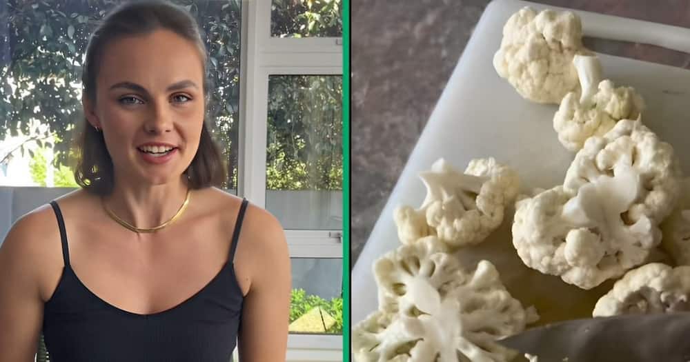 A TikTok video shows a South African woman unveiling her healthy meal.