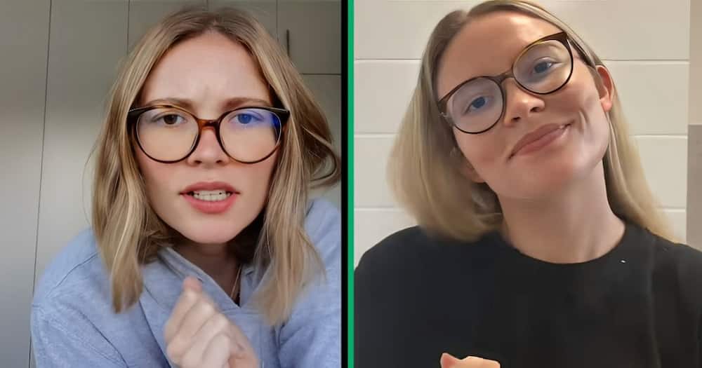 A TikTok video shows a woman unveiling her grocery haul for two.