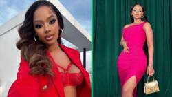 Mihlali Ndamase's Valentine's Day photoshoot receives mixed reactions: "It looks low-budget"