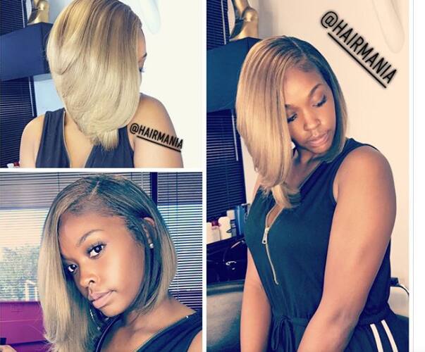 Neat ash blonde bob