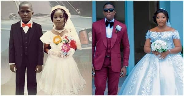 Little bride and groom marry each other after many years (photos)