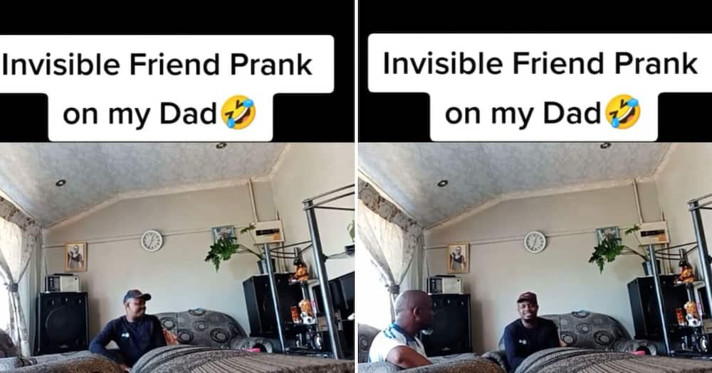 Man pulls invisible friend prank on father, video gets people laughing