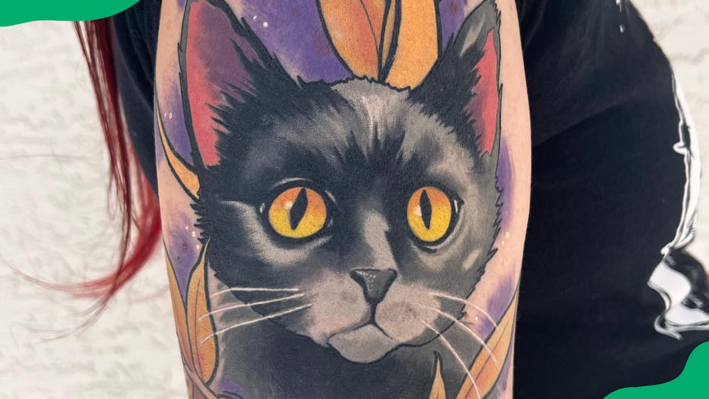 Spooky cat tattoo